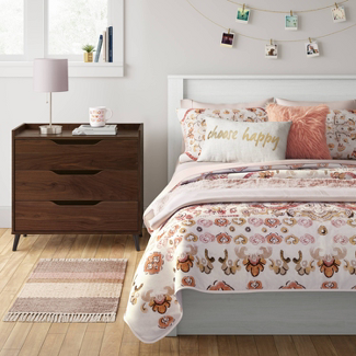 3 Drawer Modern Gallery Dresser Walnut Brown - Room Essentials Independent Pieces 3 Drawer Modern Gallery Dresser Walnut Brown - Room Essentials Independent Pieces