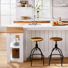 Industrial Adjustable Metal Base Counter Height Stool Brown - Threshold™ designed with Studio McGee