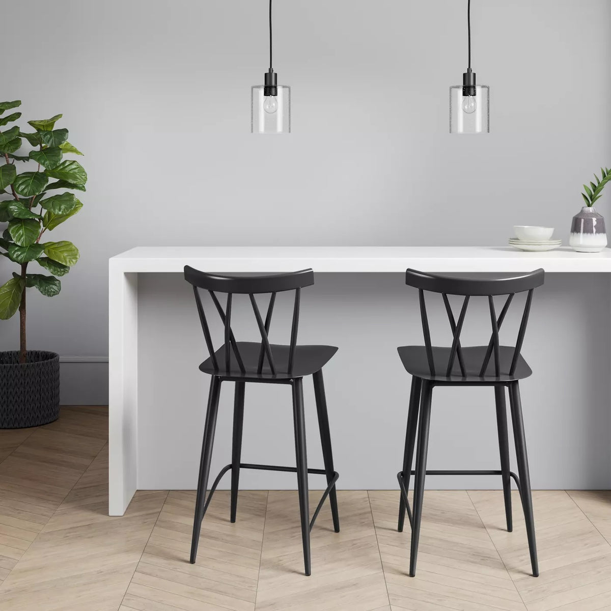 Metal x back online counter stool