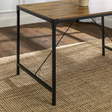 4 Person Modern Industrial Farmhouse Wood and Metal, Barnwood Brown