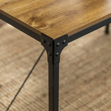 4 Person Modern Industrial Farmhouse Wood and Metal, Barnwood Brown