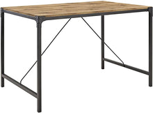 4 Person Modern Industrial Farmhouse Wood and Metal, Barnwood Brown