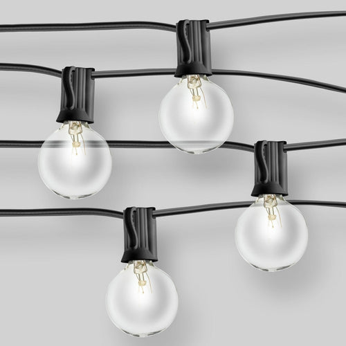 20ct Incandescent Outdoor String Lights G40 Clear Bulbs - Black Wire - Room Essentials