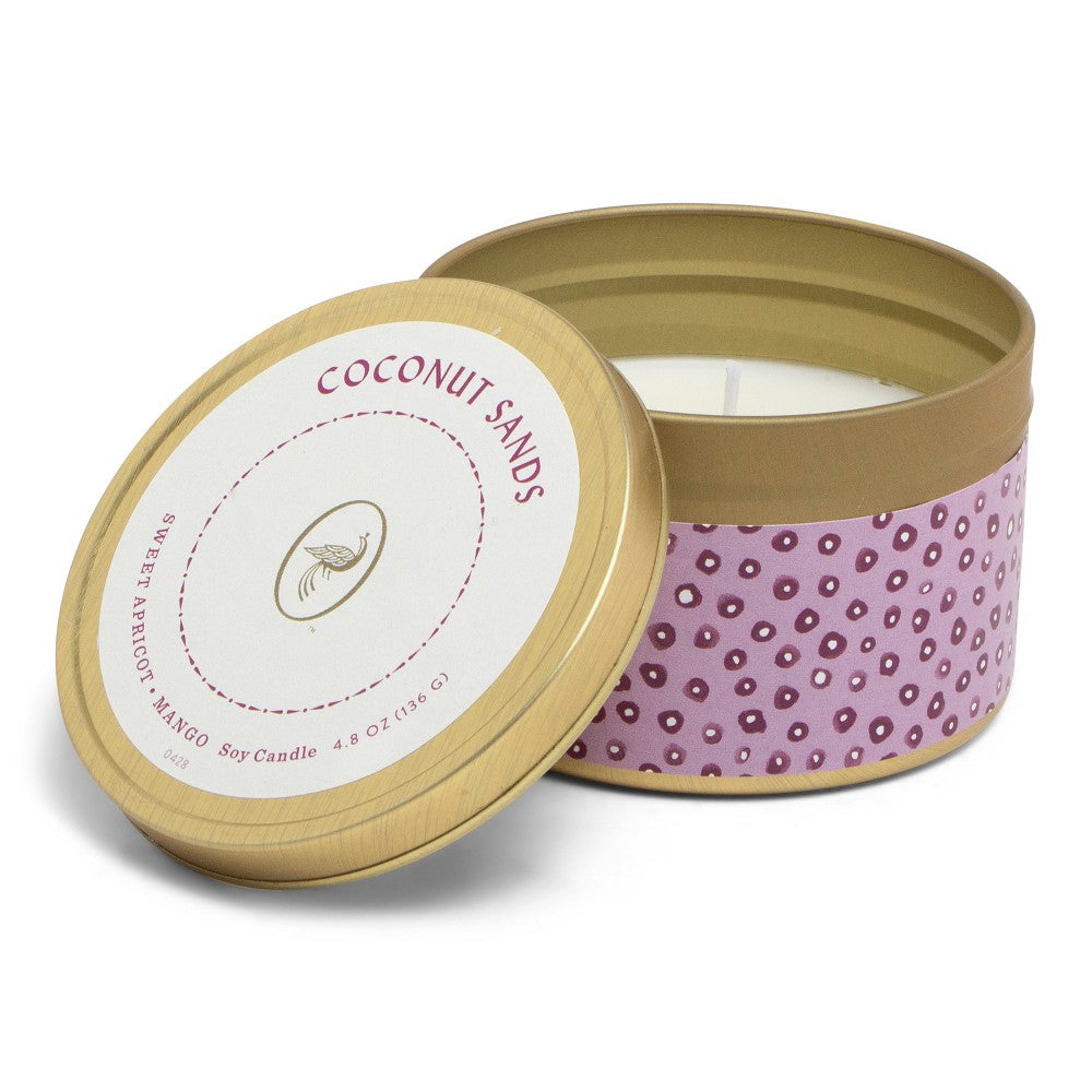 4.8oz Printed Tin Jar Candle Coconut Sands - Escape Collection - Opalhouse™