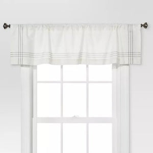 Threshold Window Valance Cream/Gray Plaid Border