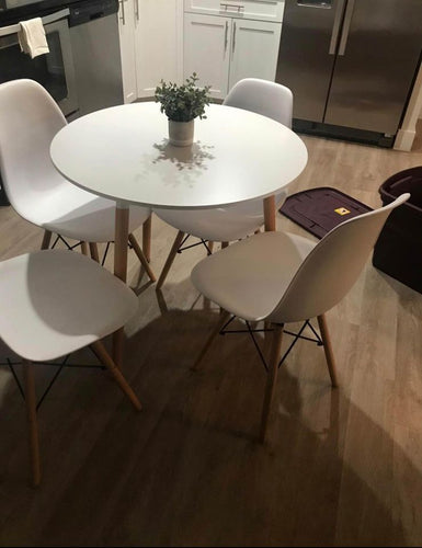 32” Modern Kitchen Dining Table, White