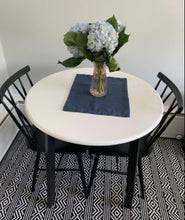 Round Dining Table with Metal Legs, White