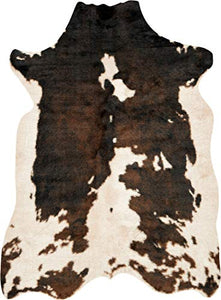 Loloi II GC-05 Grand Canyon Collection Faux Cowhide Area Rug, 3'-10" X 5', Beige/Brown