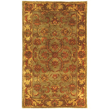 Safavieh Heritage Collection HG811A Handcrafted Traditional Oriental Green and Gold Wool Area Rug (9'6" x 13'6")