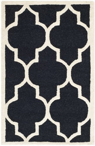 Safavieh Cambridge Collection CAM134A Handcrafted Moroccan Geometric Light Blue and Ivory Premium Wool Area Rug