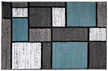 Contemporary Modern Boxes Area Rug Blue/Gray