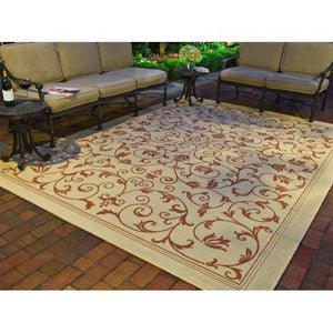 Safavieh Courtyard Collection CY2098-3707 Red and Natural Indoor/Outdoor Area Rug