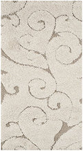 Safavieh Florida Shag Collection SG455-1111 Scrolling Vine Cream Graceful Swirl Area Rug