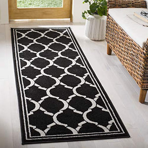 Safavieh Amherst Collection AMT415B Light Grey and Ivory Indoor/Outdoor Area Rug