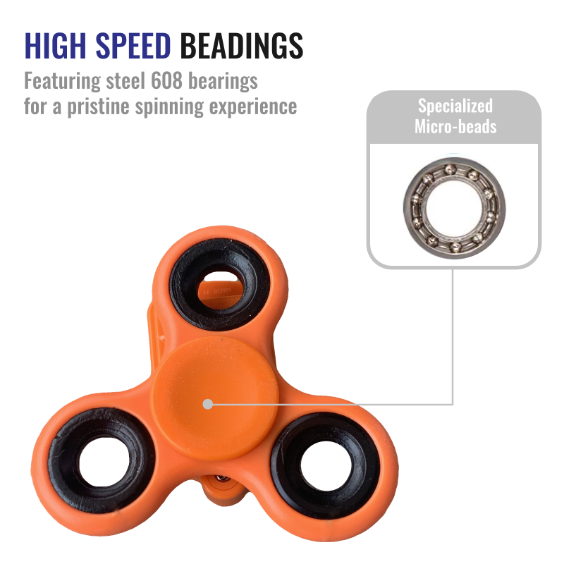 Mobius Spinner Green & Orange Brainstem Brand Fidget Spinner Toy Lot - (2  Packs)