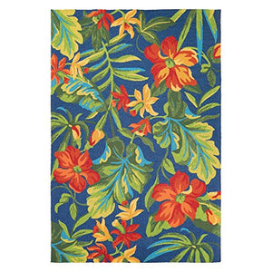 Couristan Covington Tropical Orchid Rug Tropical Orchid/Azure/Forest Green/RED/3'6" x 5'6"/Rectangle