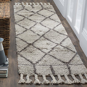 Safavieh Casablanca Shag Collection CSB725 Southwestern Premium Wool & Cotton Area Rug