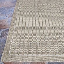 Couristan Recife Saddle Stitch Indoor/Outdoor Area Rug Champagne/Taupe, 5'10" x 9'2"