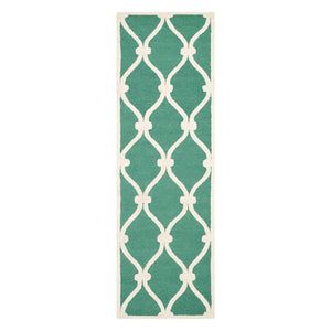 Safavieh Cambridge Collection CAM710B Handcrafted Moroccan Geometric Blue and Ivory Premium Wool Area Rug