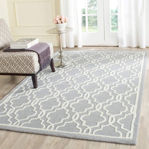 Safavieh Cambridge Collection CAM131G Handcrafted Moroccan Geometric Navy and Ivory Premium Wool Runner