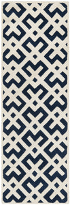 Safavieh Chatham Collection CHT719A Handmade Ivory and Black Premium Wool Area Rug