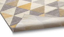 Well Woven Isometry Gold & Grey Modern Geometric Triangle Pattern Area Rug Soft Shed Free Easy to Clean Stain Resistant