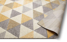 Well Woven Isometry Gold & Grey Modern Geometric Triangle Pattern Area Rug Soft Shed Free Easy to Clean Stain Resistant