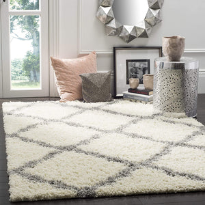 1.5-inch Thick Area Rug, 8' x 10', Ivory / Grey