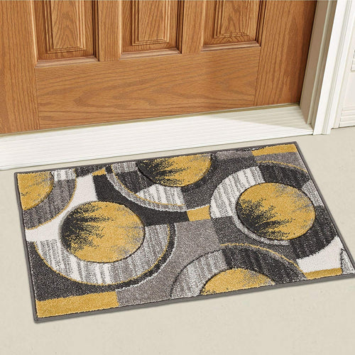 Well Woven Yolo Modern Abstract Geometric Mat Accent Area Rug, Gold