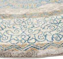 Safavieh Sofia Collection SOF365A Vintage Light Grey and Blue Center Medallion Distressed Round Area Rug