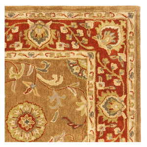 Safavieh Heritage Collection HG963A Handmade Traditional Oriental Beige and Rust Wool Area Rug