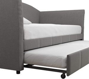 6" Upholstered Daybed and Trundle, Sofa Bed Fits Twin Size Mattress (Not Included)