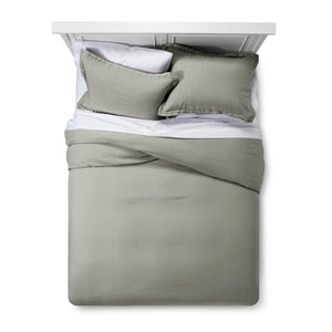 Fieldcrest Cashmere Gray Linen Duvet Cover Set (King)