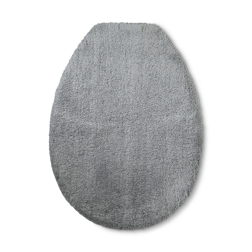 Tufted Spa Elongated Toilet Lid Cover Gray - Fieldcrest