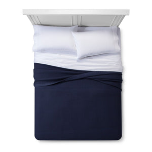 Navy Diamond Matelasse Coverlet (Queen) - Fieldcrest , Blue