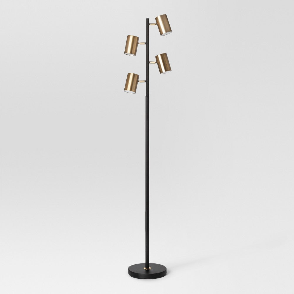 Dean Spotlight Floor Lamp Black/Brass - Project 62