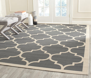 Safavieh Courtyard Collection CY6914-244 Green and Beige Indoor/Outdoor Square Area Rug