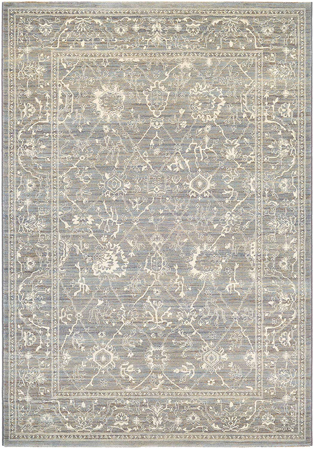 Couristan Everest Collection Persian Arabesque Rug, Charcoal/Ivory