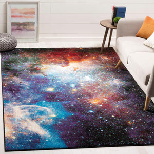 Safavieh Galaxy Collection GAL109D Abstract Watercolor Orange and Multi Area Rug (5' x 8')