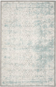 Safavieh Passion Collection PAS401B Vintage Medallion Watercolor Turquoise and Ivory Distressed Area Rug (8' x 11')-Parent