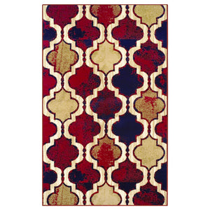Superior Modern Viking Collection Area Rug Pile Height with Jute Backing, Chic Textured Geometric Trellis Pattern, Anti-Static, Water-Repellent Rugs