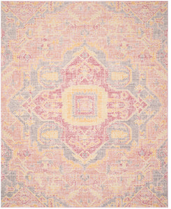 Safavieh WDS329F-3 Windsor Collection Rose and Seafoam Cotton Area Rug, 3' x 5'