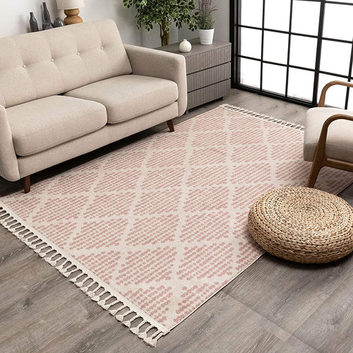 Blush Moroccan Trellis Area Rug 5x7 (5'3