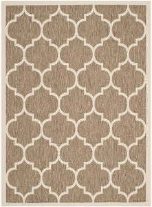 Safavieh Courtyard Collection CY6914-244 Green and Beige Indoor/Outdoor Square Area Rug