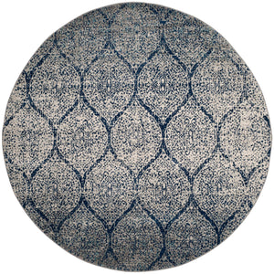 Safavieh Madison Collection MAD604G Navy and Silver Distressed Ogee Area Rug