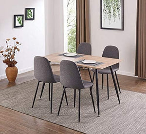 5 Piece Modern Kitchen Dining Room Table Set for 4, with Upholstered Fabric Chairs and Metal Leg $428  · In Stock