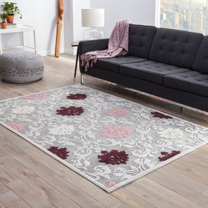 Fables Floral Scroll Pattern Area Rug