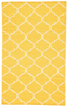 Jaipur Rugs Flat Weave Geometric Pattern Gold and Yellow Wool Handmade Rug - MR65