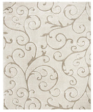 Safavieh Florida Shag Collection SG455-1113 Scrolling Vine Cream and Beige Graceful Swirl Area Rug (8'6" x 12')