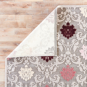 Fables Floral Scroll Pattern Area Rug